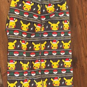 Hanna Andersson Black Pikachu Holiday Dog Pajamas with Yellow, Red & Green
